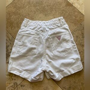 Guess Marciano Vintage 90’s high waist mom white cuffed denim shorts siz…